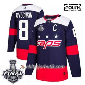 Barn Ishockey Washington Capitals Tröja Alex Ovechkin 8 2018 Stanley Cup Final Patch Adidas Stadium Series Authentic